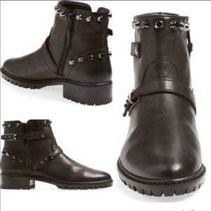Stuart Weitzman Studded Leather Booties